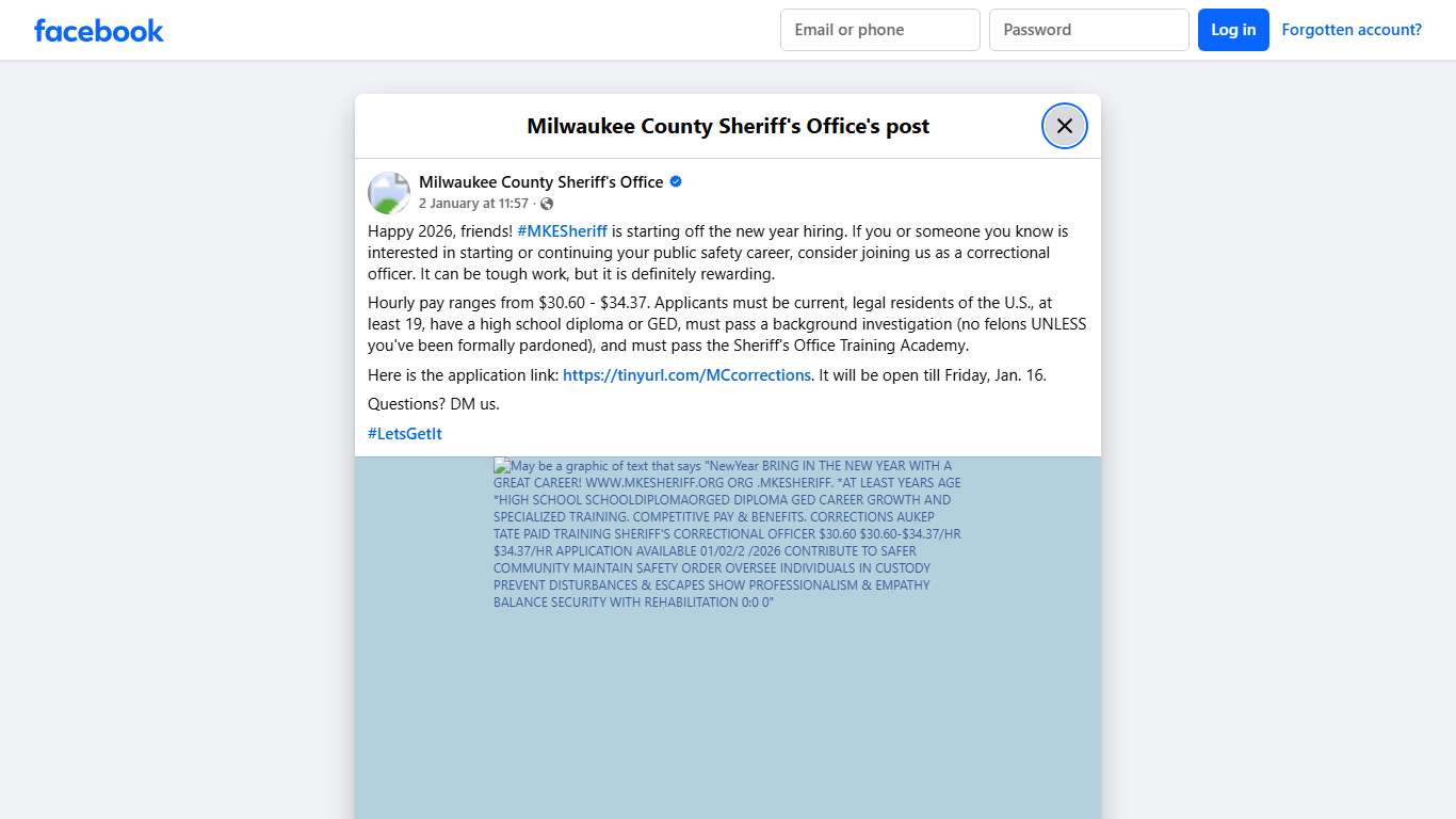 Happy 2026, friends!... - Milwaukee County Sheriff's Office Facebook